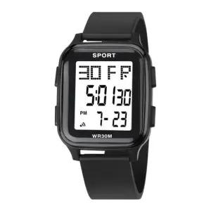디지털 심플 학생 스포츠 전자 남자 사각 손목 시계 WF953DC
