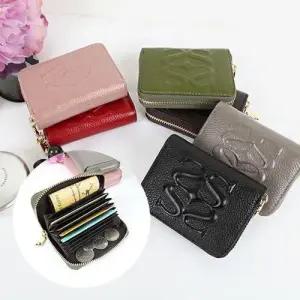 넉넉한 카드수납 명함지갑 소가죽 분실방지 교통카드 WDE68FF