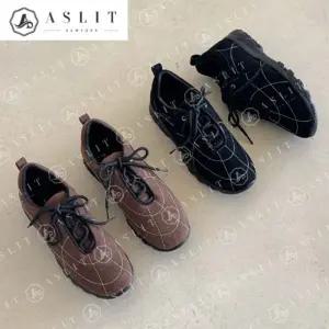 [애슬릿] 여성 스니커즈 스티치 스웨이드 운동화 단화