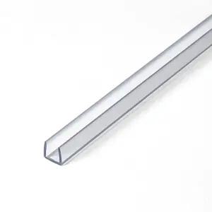 아웃워터 플라스틱 141-Cl 클리어 1/4인치 단단한 비닐 U-채널/C-채널 36인치 길이(4팩)