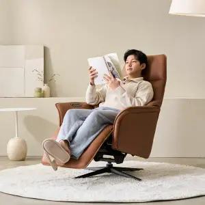 [시트앤모어] 퀀텀 1인용 3모터 천연면피가죽 리클라이너 소파