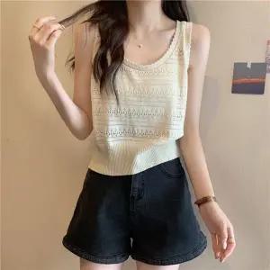 FLS-1006444 물결 펀칭 민소매 슬리브리스 이너