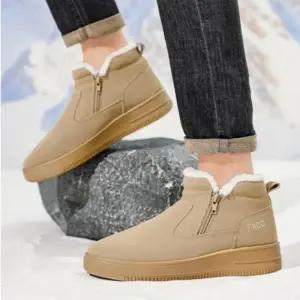 남자 지퍼 부츠 하이컷 방한 가죽 겨울 2color