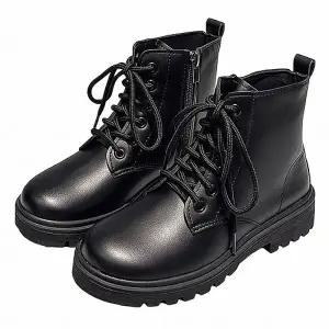 여자 통굽 워커 신발 빅사이즈 지퍼 발목 슈즈