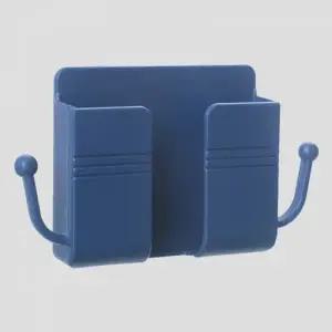 (색상 네이비)다용도 벽걸이 수납함 무타공 부착형 정리함 핸드폰 리모컨