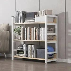 (단품 60x30x81 3단 화이트)철제선반 책정리 책꽂이 수납장 선반 원룸 기숙사