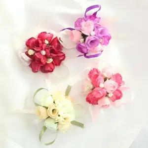 이덜샤워 조화 꽃 팔찌 웨딩 플라워 4color 셀프 스냅 촬영 소품 꽃팔찌 웨딩촬영 준비