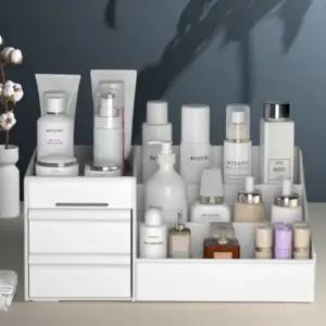 ( )PA 소형화장대 화장대수납장 향수 보관함 정리대 립스틱 메이크업 꽂이 통 케이스