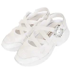 로저비비에 26SS 여성 비브 런 발레리나 플랫슈즈 화이트 RVW50643980 V4F B001