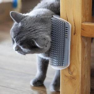 Cat Corner Scratcher Catnip이 포함된 셀프 그루머 12 팩  고양이 얼굴 벽 코너 그루밍 마사지 빗