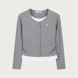 행텐여성 가디건 레이어드 셔링 티셔츠_05710570131401452263668