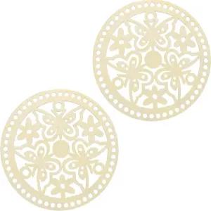 패티킬 2PCS 바구니 베이스 7.9인치 나무 코바늘 바닥 가방 원형 직조 용품 여성용 및 공예 프로젝트 DIY