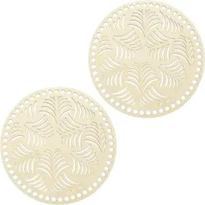 파티킬 2PCS 바구니 베이스 7.9인치 나무 코바늘 바닥 가방 원형 직조 용품 여성용 및 공예 프로젝트 DIY