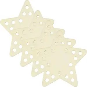 파티킬 4Pcs 크로셰 바구니 베이스 4 x 4인치 별 모양 바닥 셰이퍼 빈 나무 가방 만들기 용품 직조 뜨개질