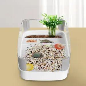 반수생 거북이어항 세트 수조 테라핀 어항 사육장 사각
