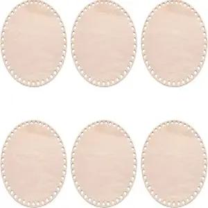 PATIKIL 8인치 지름 코바늘 바구니 바닥 6개의 원형 빈 뜨개질 나무 받침대 DIY 공예 직조 제작 용품 홈