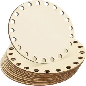 파티킬 4인치 크로셰 바구니 베이스 10개의 바닥 원형 나무 셰이퍼 백 제작 용품 숄더백 핸드백 공예를