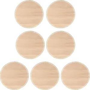 파티킬 4인치 다이아 크로셰 바구니 바닥 DIY 공예 직조 제작을 위한 7Pcs 원형 뜨개질 나무 받침대 홈