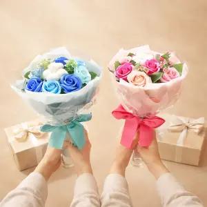 코튼 로즈 비누꽃 꽃다발 데이 성년의날 생일 선물 졸업식 학예회 기념일