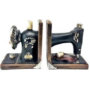 벨라 21383 장식 북엔드 책, 재봉틀 빈티지 책장 선반 책 스토퍼 홈 오피스 도서관 연구 헤비 듀티 비 스키드 6인치