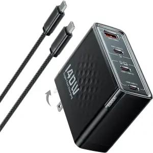 Tooki 140W USB C 충전기 블록 맥북 프로/에어 16 프로 맥스 S24/울트라 스팀 덱 구글 픽셀북용 4포트 GaN