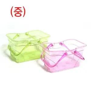 목욕 에엘 투명물받이형목욕바구니(중) 색상임의배송