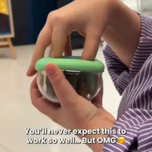 손가락집게형 간식통 과자 스넥박스 그린 아이디어상품 수납 실리콘