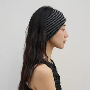 |KMA8593|여성용 스트라이프 패턴 와이드 니트 헤어밴드