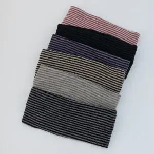 |KMA8593|여성용 스트라이프 니트 헤어밴드 와이드 스포티 스타일