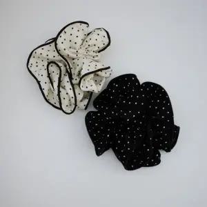 |KMA8596|여성용 일상 도트 패턴 스크런치 배색 머리끈