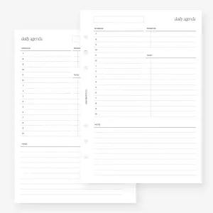 A5 일일 날짜 미정 시간 플래너 삽입 파일로팍스 LV GM 의제 리필 6홀 5.8 x 8.3