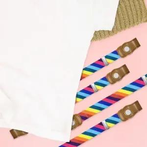 노버클 벨트 프리 패턴 무지개 무압박 WFF19FE