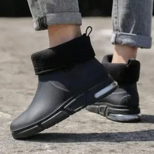 겨울용 안감 기모 레인부츠 방한슈즈 발목장화 남성용 WFDA035