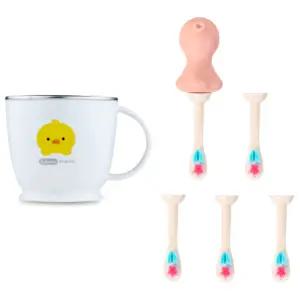 에디슨 유아 양치컵 스텐 미세모 칫솔 리필용 세트