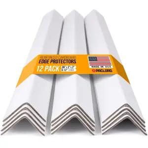 Paclord 36 x 2 강화 골판지 가장자리 보호대 흰색(12팩) ？ 배송용 0.12 두꺼운 중형 모서리 미국산 고품질