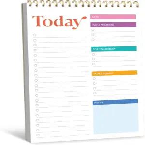 작업 목록 메모장 52장의 찢어진 시트가 있는 일일 플래너 노트북 및 목표를 위한 날짜가 지정되지 않은