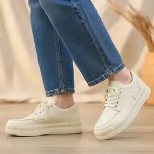 [다잇템] 여성 레더 자수 미니멀리즘 두꺼운굽 로퍼