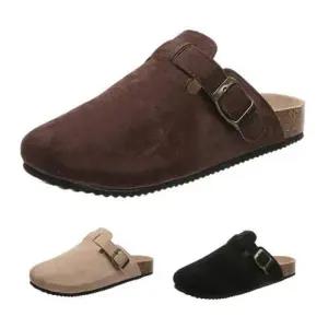 둥근앞코 귀욤귀욤스타일 여성 스웨이드 슬리퍼 WF8E8D1