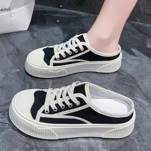 배색 포인트 베이직 디자인 여성 뮬 스니커즈 WF8AB22