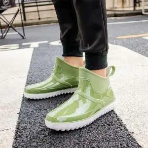 남녀공용 장마철 비오는날 숏길이 광택 레인부츠 WF78A1E