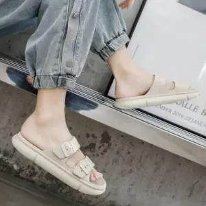 길이 조절 더블 버클 스트랩 남여공용 슬리퍼 WEAD396