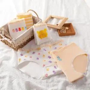 컬러 곰 캐릭터 면 속옷