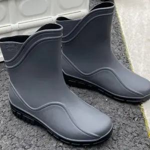 남성 사이드물결 사선 디테일 레인부츠 미들장화 부츠 WE53357