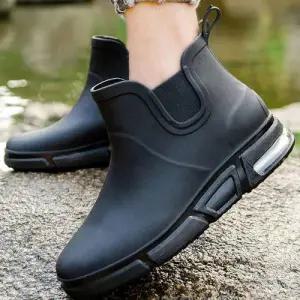 남자 가벼운 숏 장화 레인부츠 방수 첼시 부츠 장마철 WE4F8F6
