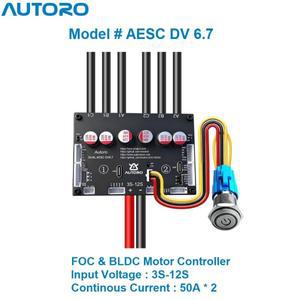 오토로 듀얼 ESC V6.7 BLDC FOC 모터 속도 컨트롤러 12S 100A 스파클리스 V6 DIY 전동 스케이트보드 스쿠터