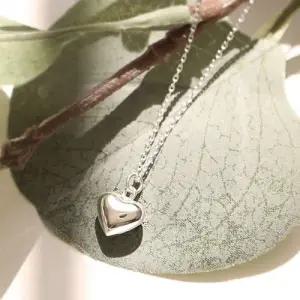 92.5 실버 볼륨 하트 펜던트 체인 은 목걸이 WFFLDUM