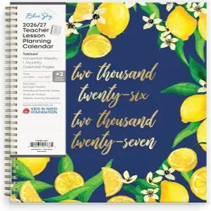 블루 스카이 2026-2027 주-월간 학년 교사 수업 플래너 캘린더 2026년 7월 - 2027년 6월 8.5인치 x 11인치