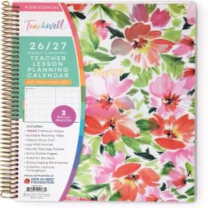 블루 스카이 티치웰 2026-2027 주-월간 학년 교사 수업 플래너 캘린더 2026년 7월 - 2027년 6월 8.5인치 x