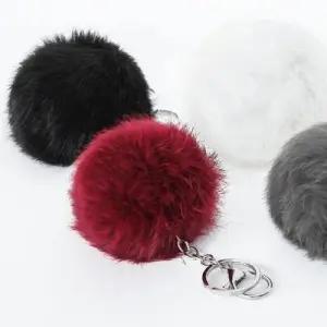 리얼 렉스 퍼 폼폼 키링 에어팟키링 토끼털 가방장식 WFFKV06