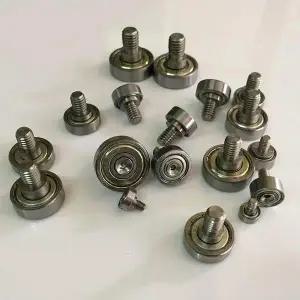 호환  IoJbF 2개 M68mm 나사봉 16mm5mm 스크롤 휠 고정 풀리 금속 베어링 가이드 휠 링 스테인리스 스틸 볼